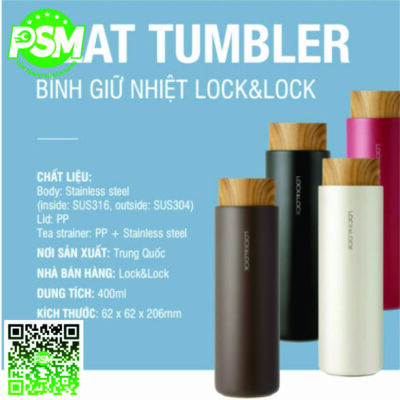 Bình giữ nhiệt Lock&Lock Flat nắp gỗ LHC4227 400ml